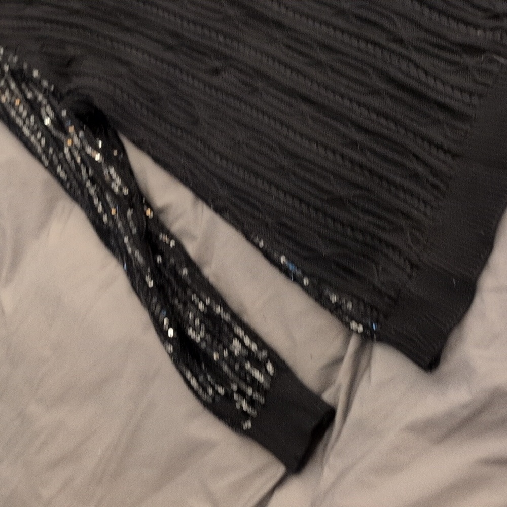 Nwot INC International Concepts Black and Silver V-Neck Sweater Size 1x - Picture 12 of 12